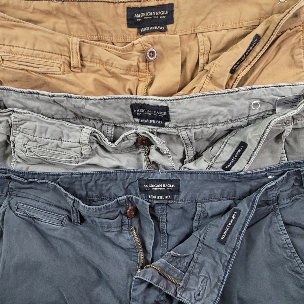 American Eagle Shorts Mens 38 Multicolor Ne(X)t Level Flex Chino Lot of 3 Bundle - Picture 5 of 7